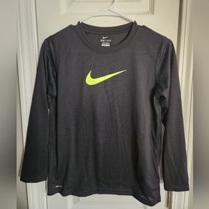 Nike Boy's Long-Sleeve Dri-Fit Shirt Black Size Medium